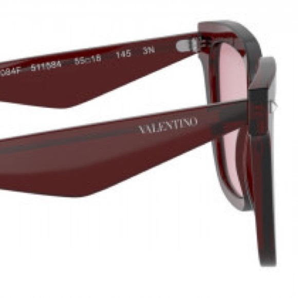VALENTINO RED TRANSPARENT ACETATE UNISEX SUNGLASSES VA 4084-F - Picture 6 of 7